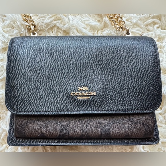 Coach Klare Black Crossbody Bag with Gold Chain - Picture 1 of 3